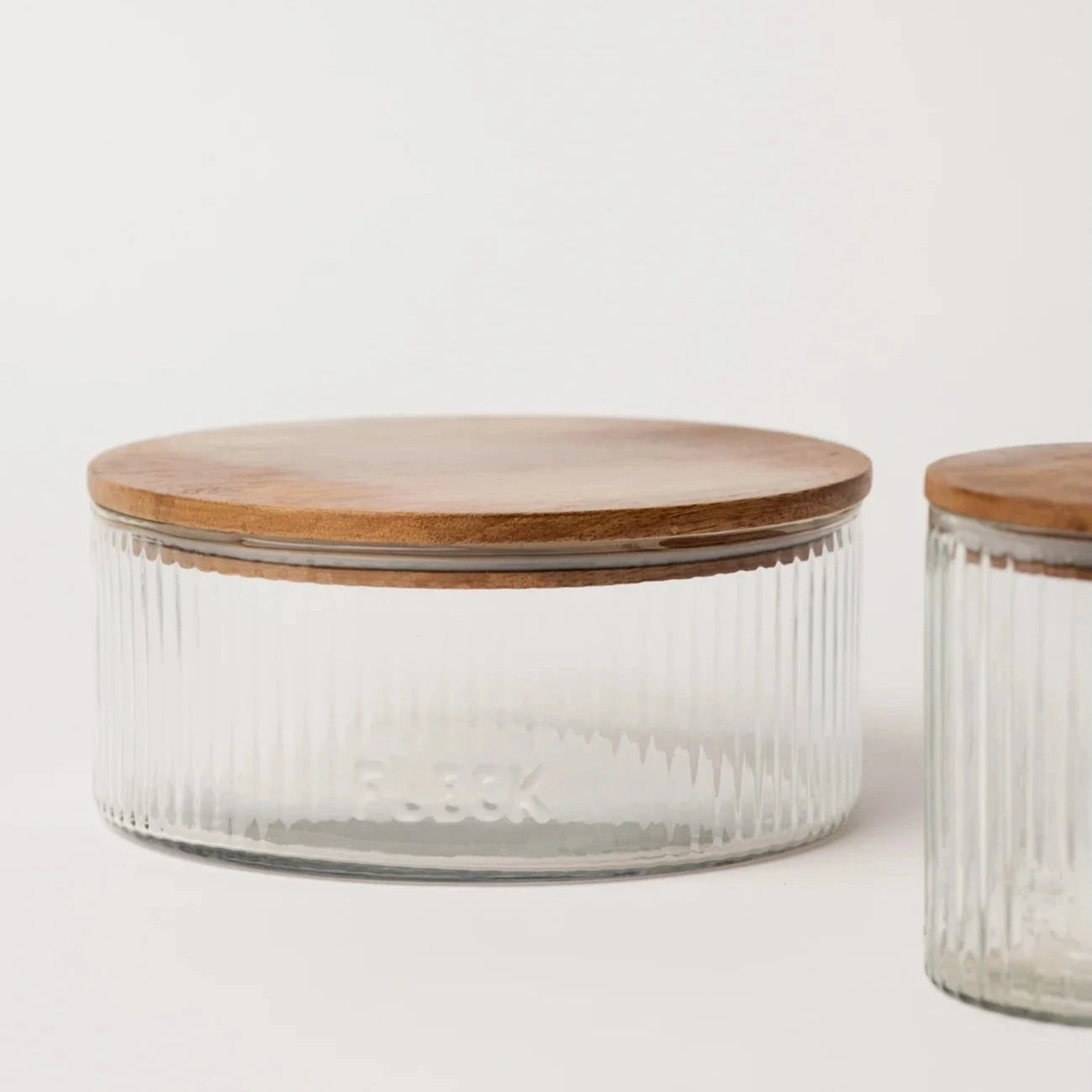 Fluted Glass Storage Jars Set