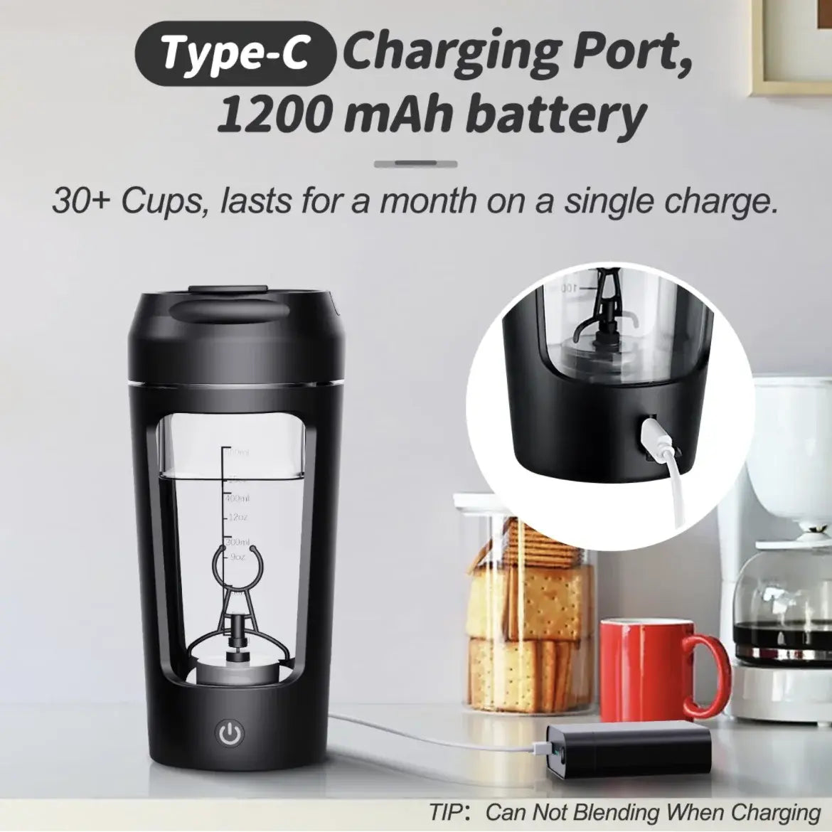 Electric Protein Shaker Bottle - USB Rechargeable Mixer