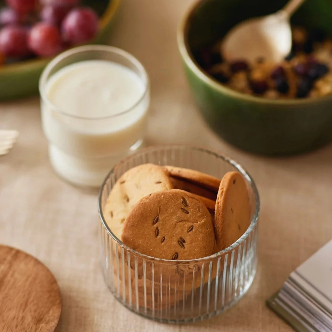 Fluted Glass Storage Jars Set