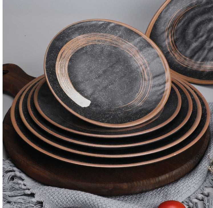 Ceramic Flat Plate Set for Steak and Breakfast
