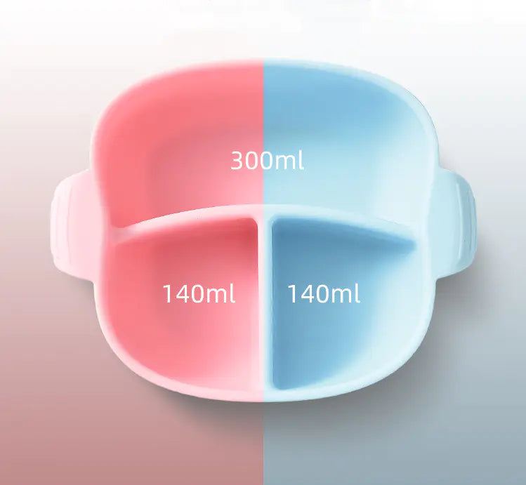 Silicone Suction Divided Baby Plate and Spoon Set