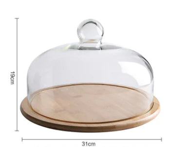 Glass Dome Serving Plate Set with Covers
