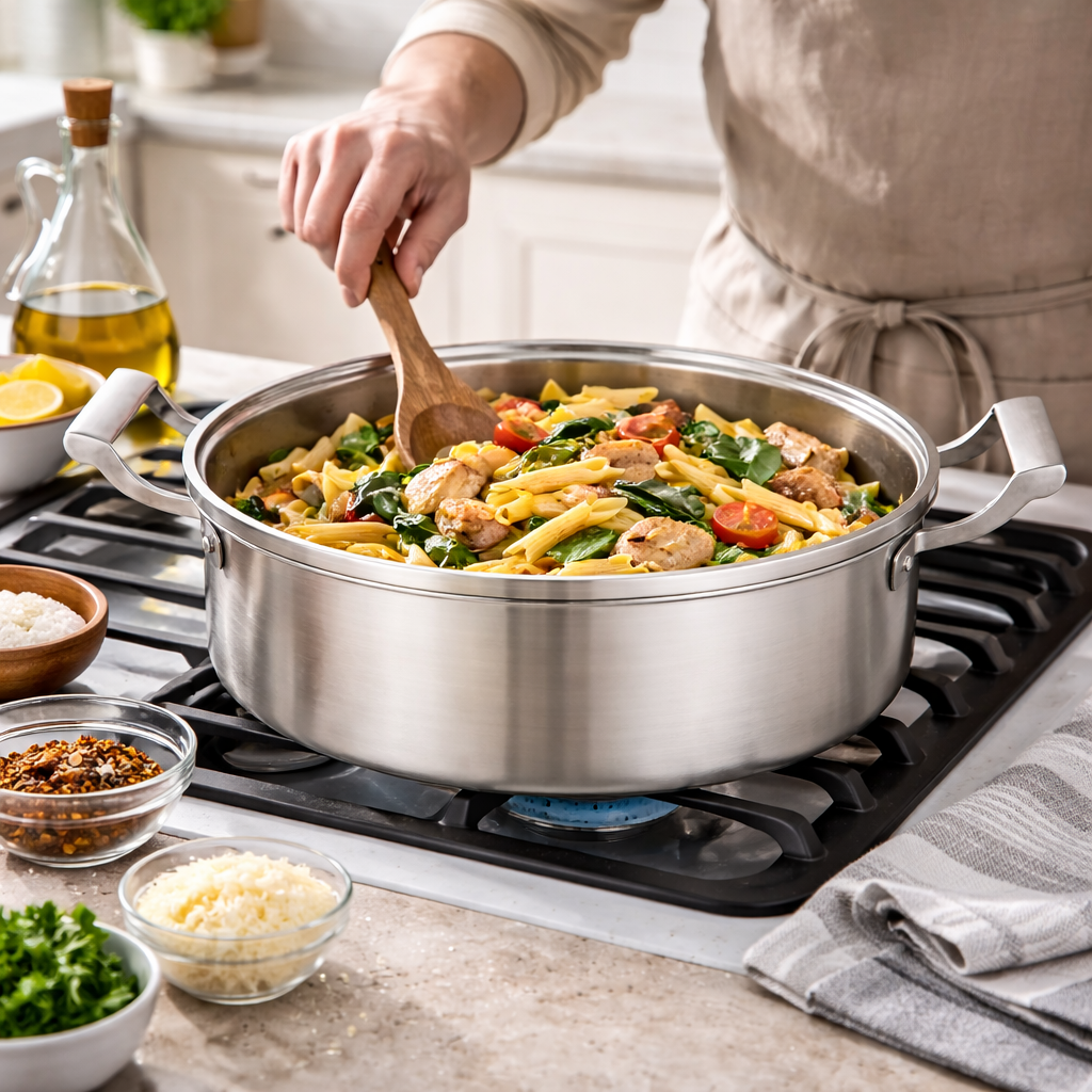 Stainless Steel Everyday Pan 5.5QT - Tri-Ply with Lid