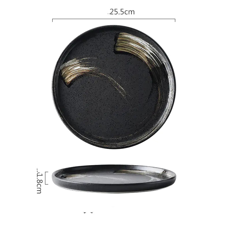 Ceramic Flat Plate Set for Steak and Breakfast