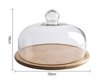 Glass Dome Serving Plate Set with Covers