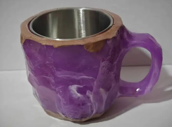 Mineral Crystal Coffee Mug – 400ml Resin Artisan Cup with Handle