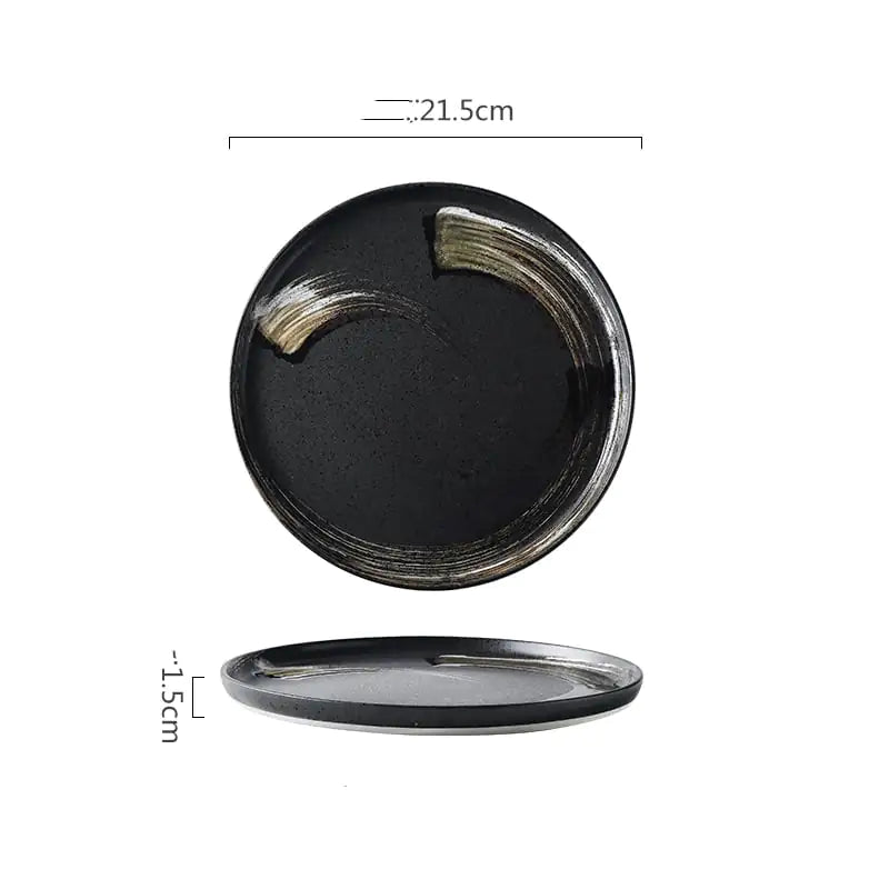 Ceramic Flat Plate Set for Steak and Breakfast