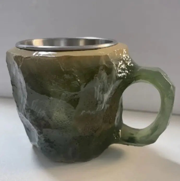 Mineral Crystal Coffee Mug – 400ml Resin Artisan Cup with Handle