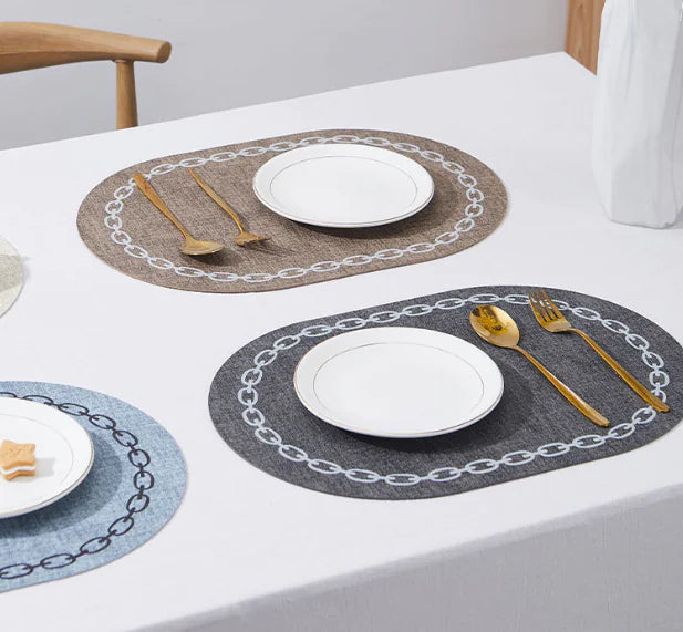 Decorative Square Plate Mat Set with Logo Print (Single)