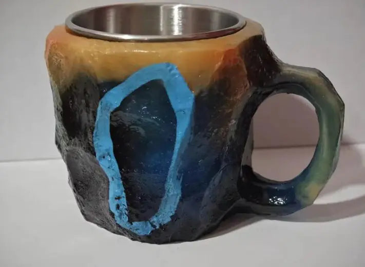 Mineral Crystal Coffee Mug – 400ml Resin Artisan Cup with Handle