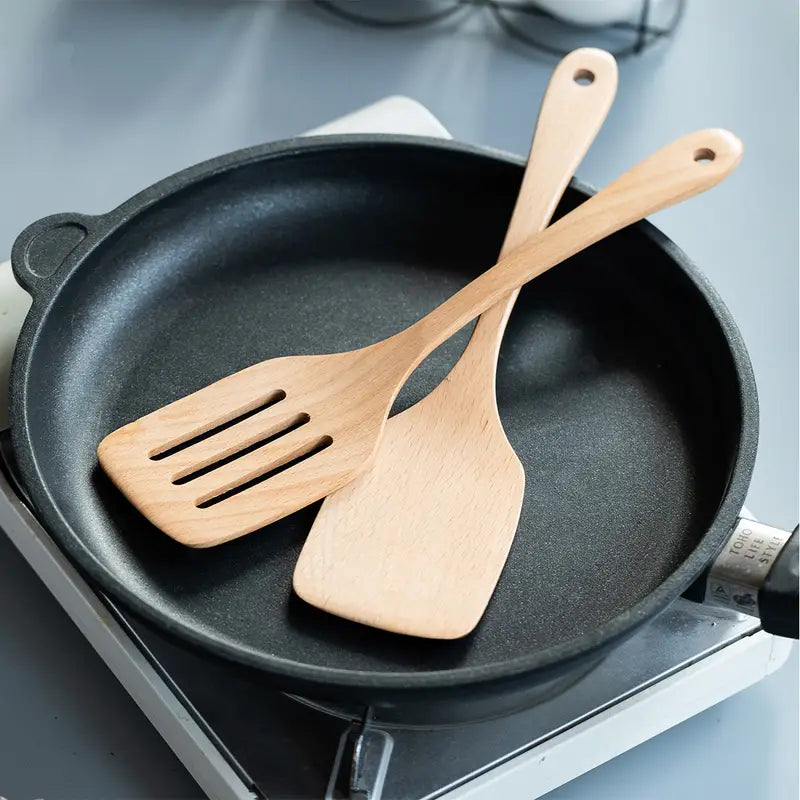 2-Piece Wooden Spatula Set - Beechwood