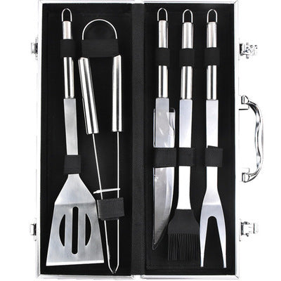 Aluminum Box BBQ Grill Set with Stainless Steel Tools