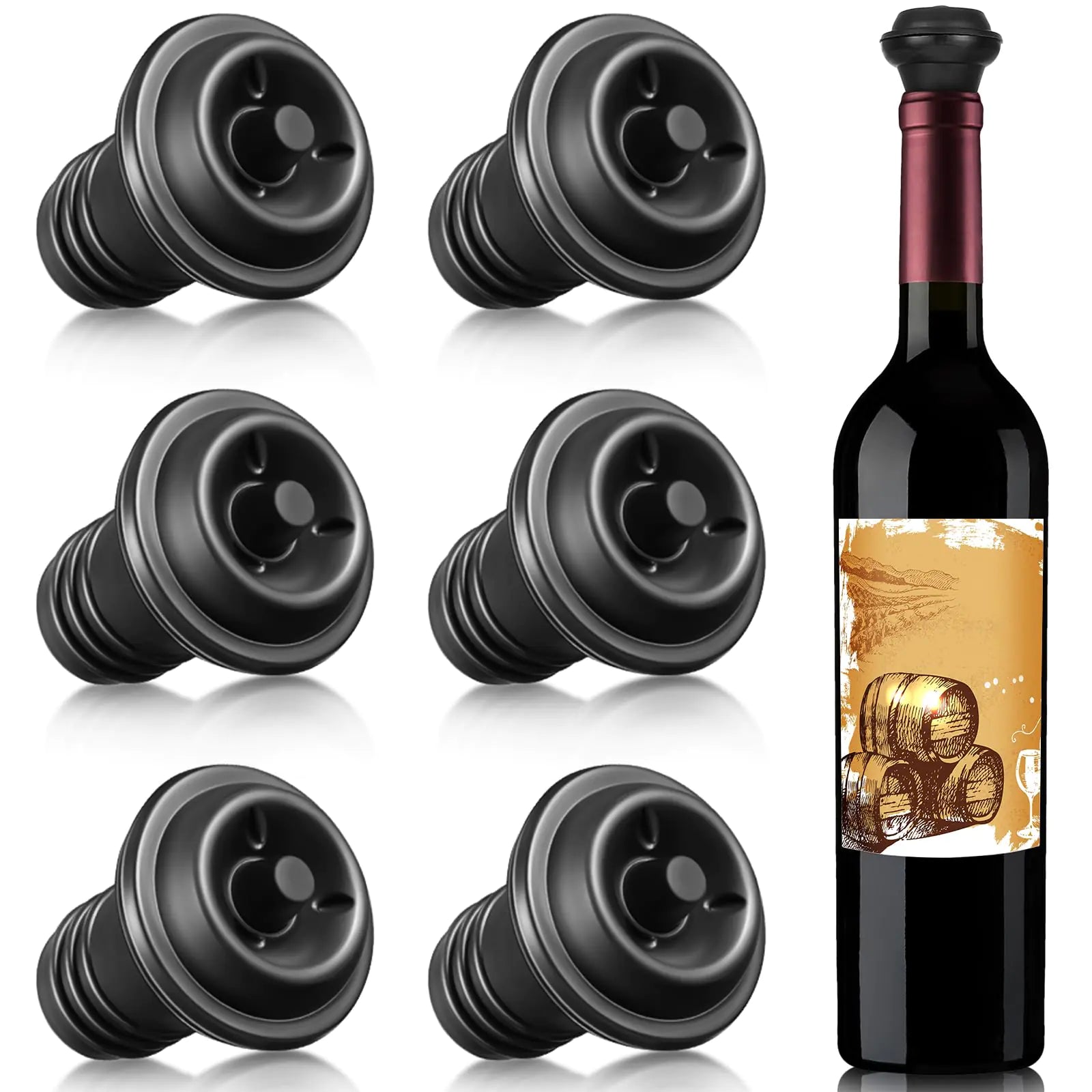 Honoson Wine Vacuum Stoppers - 6 Piece Set