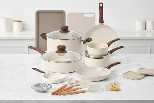 Complete set on marble surface