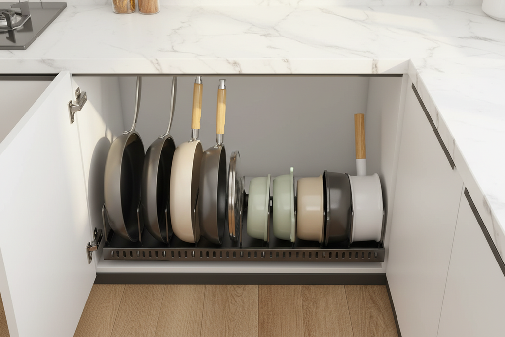 Overhead view of rack system