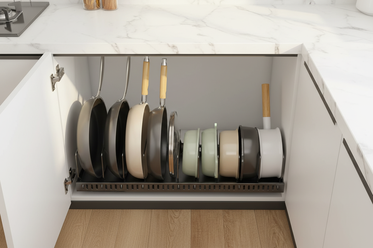 Overhead view of rack system