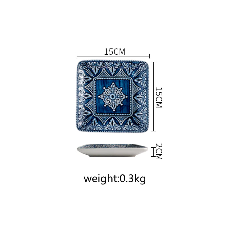 Ceramic Plate and Cutlery Set for Home Steak Dinner