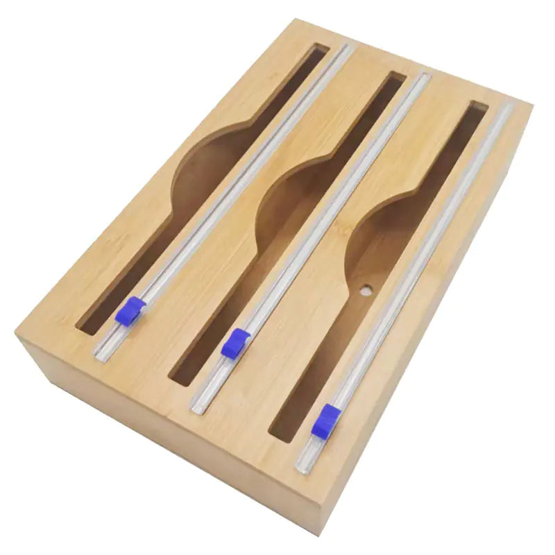 Bamboo Kitchen Cling Film Cutter Box Supplies