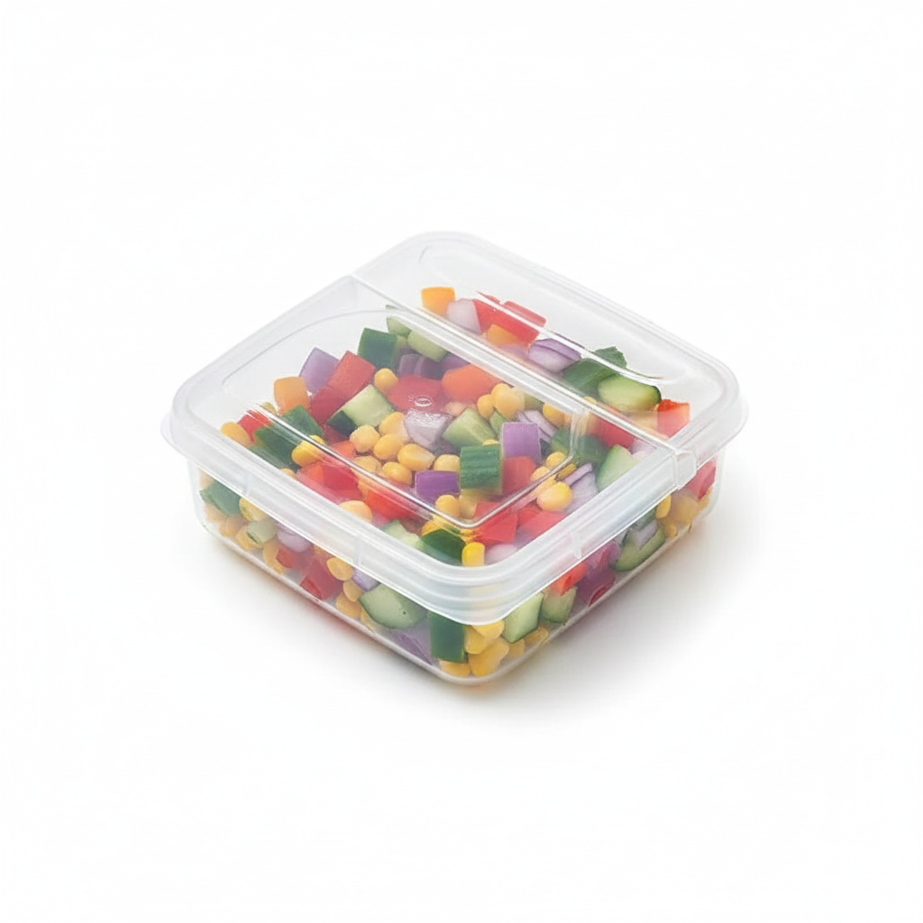 Square plastic container product photo