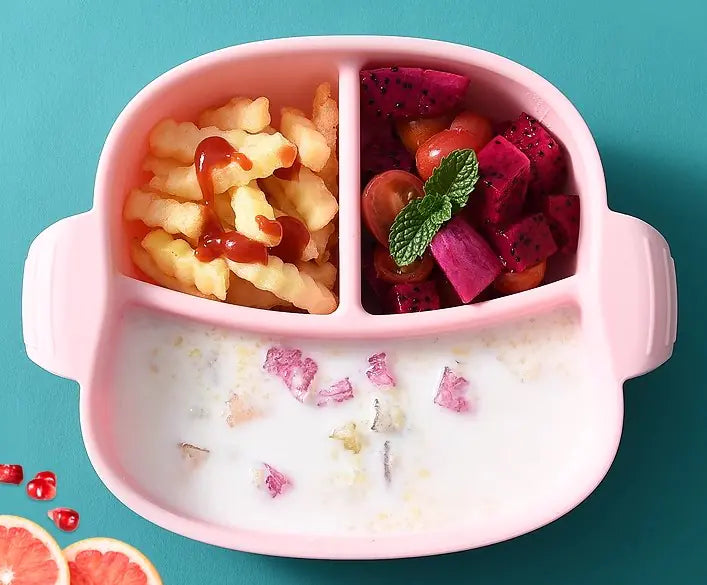 Silicone Suction Divided Baby Plate and Spoon Set