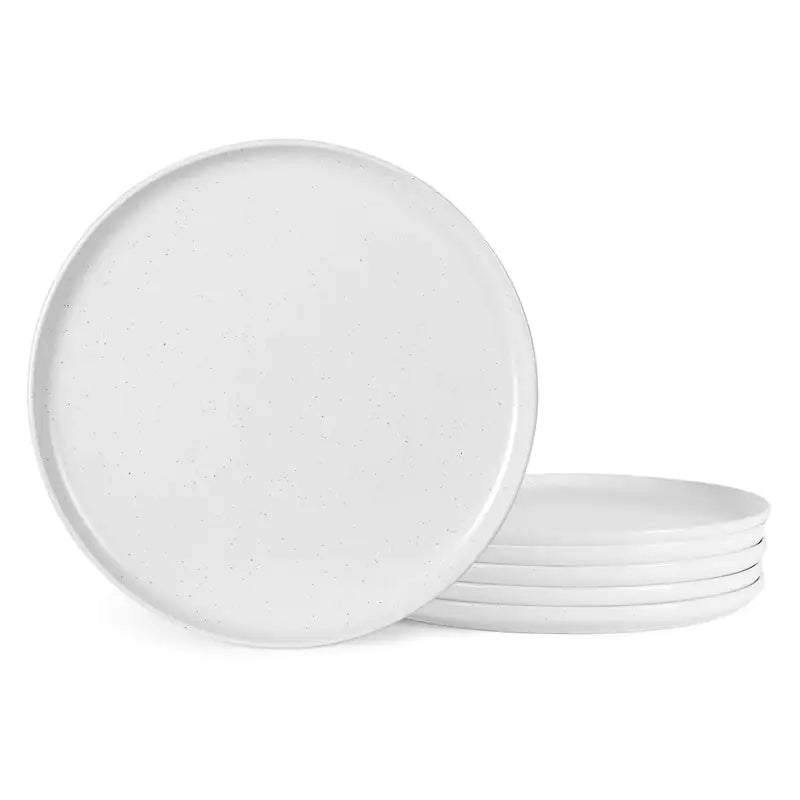Large Dinner Plates Set of 6 - White Ceramic