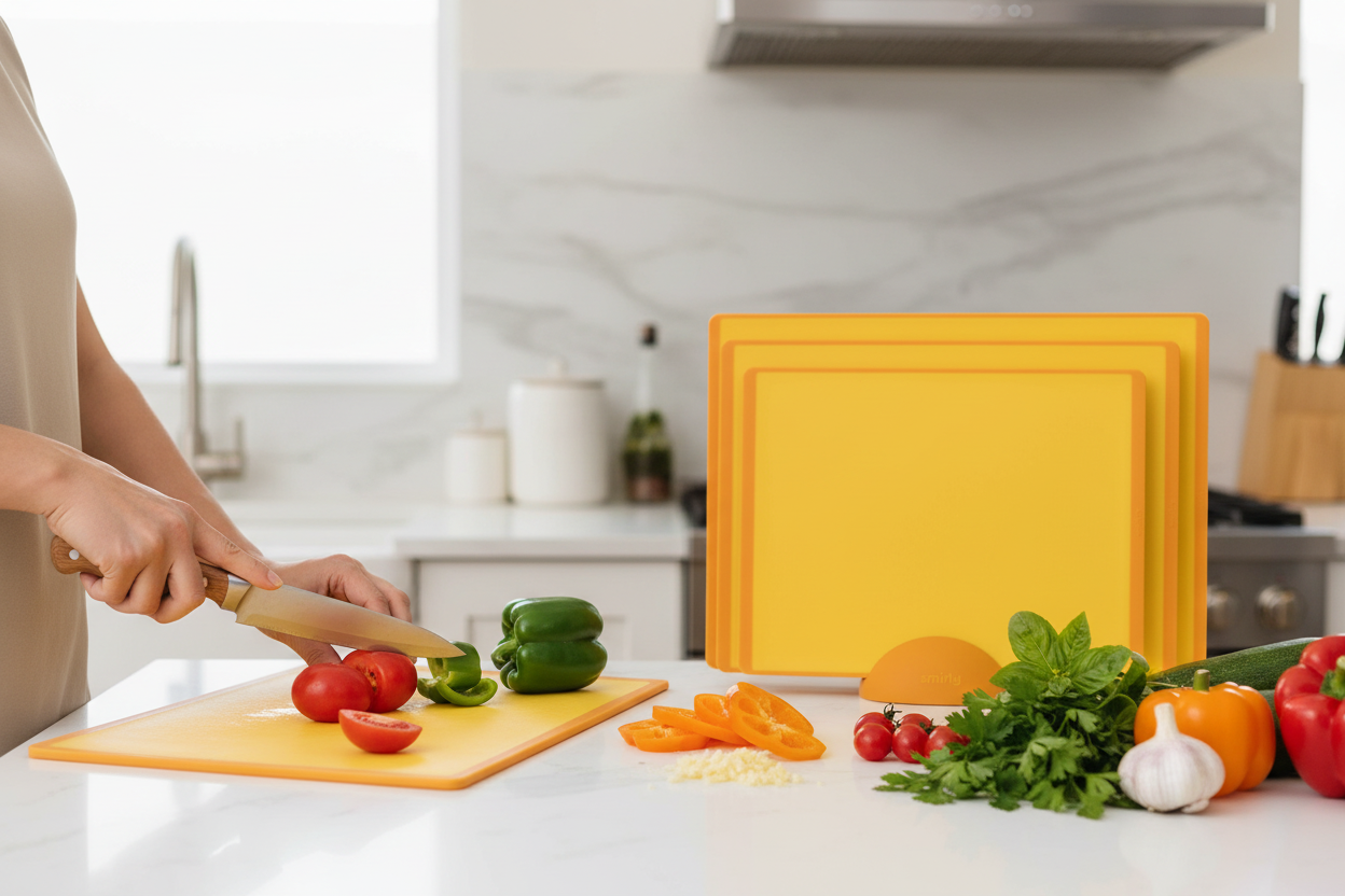 Yellow cutting board set lifestyle photo